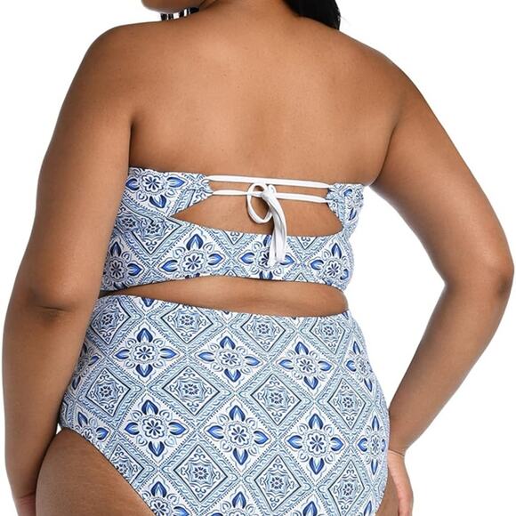 LA BLANCA Pink Tummy Control Moderate Coverage High Waisted Swimsuit Bottom 18W - Picture 5 of 12